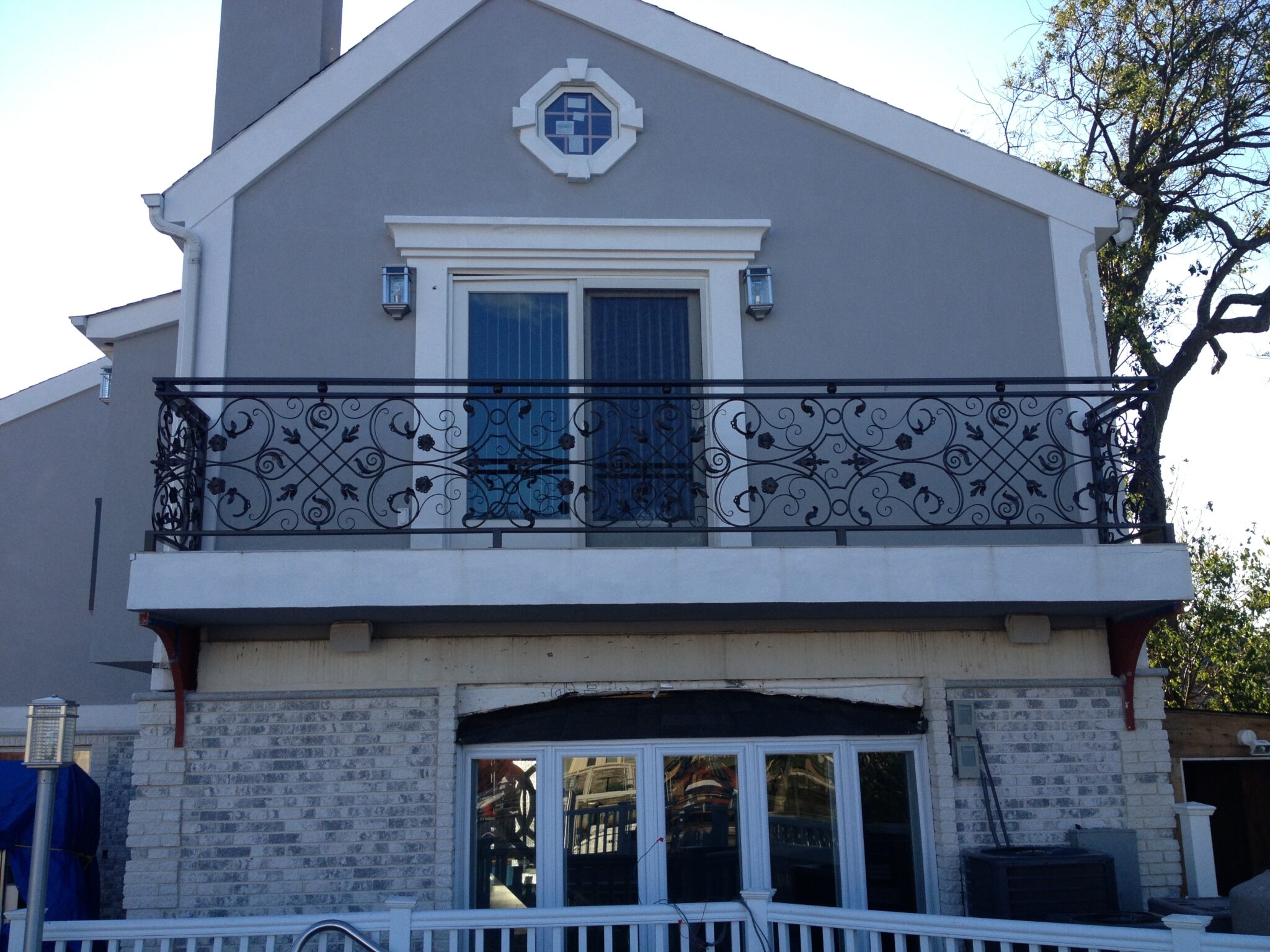 Exterior Faux Balcony Railing | Custom Iron Works by PMFII